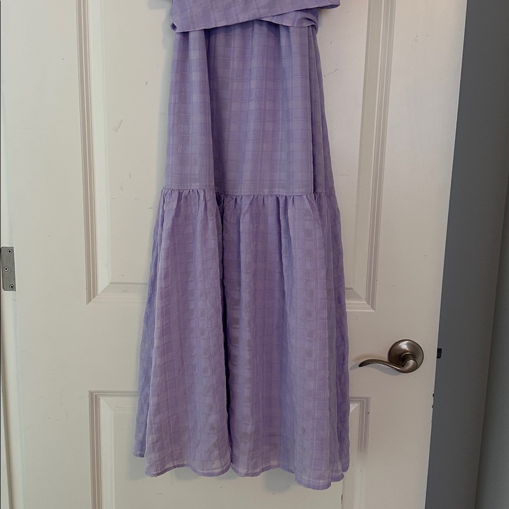 Astr Lilac Puff Sleeve Midi Dress - Picture 4 of 8